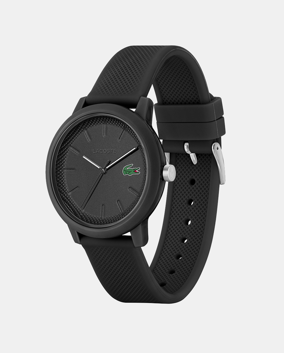Relógio 12.12 de Silicone - Preto Preto-4