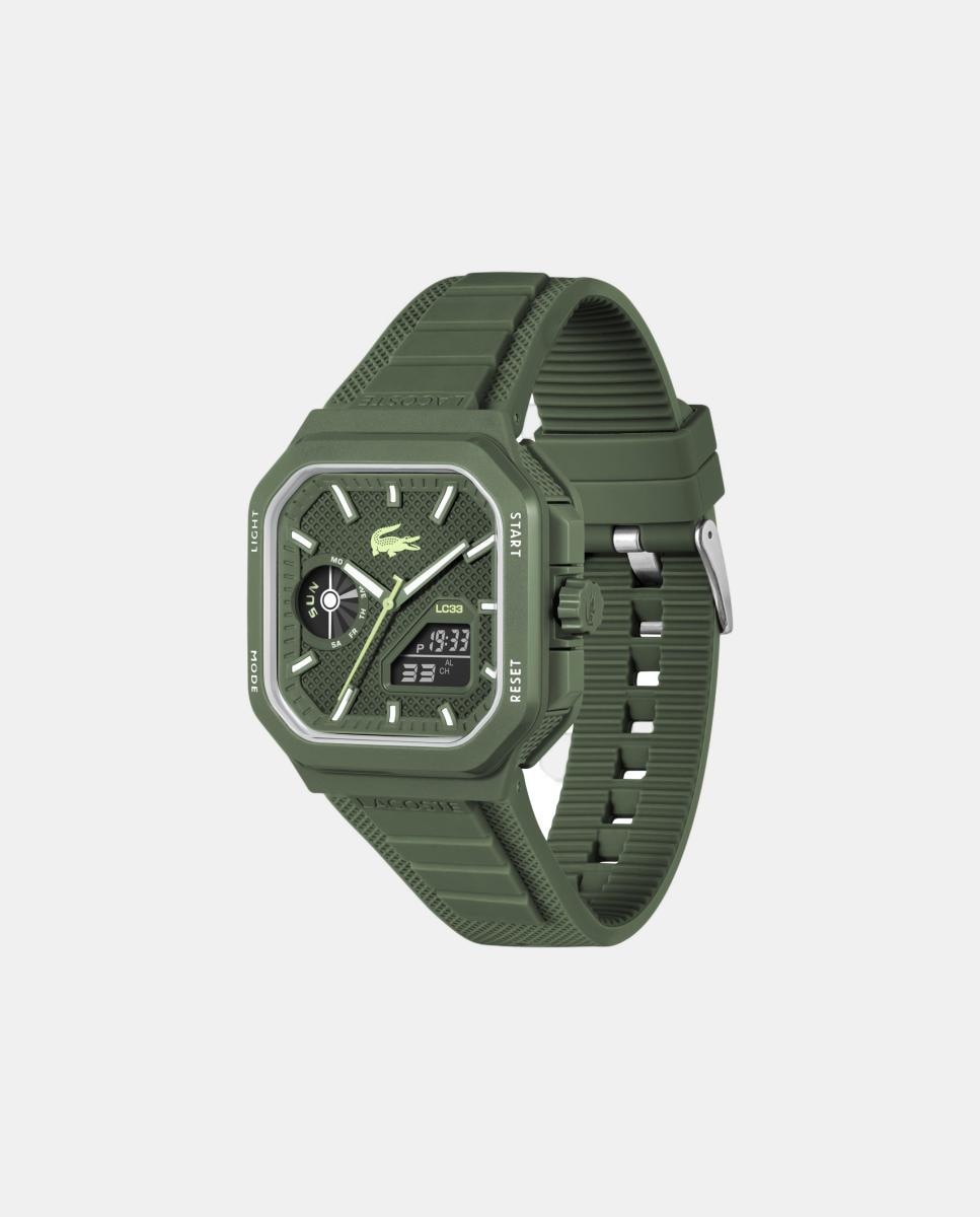 Relógio LC33 Square 2011505 de Silicone - Verde Verde-claro-2