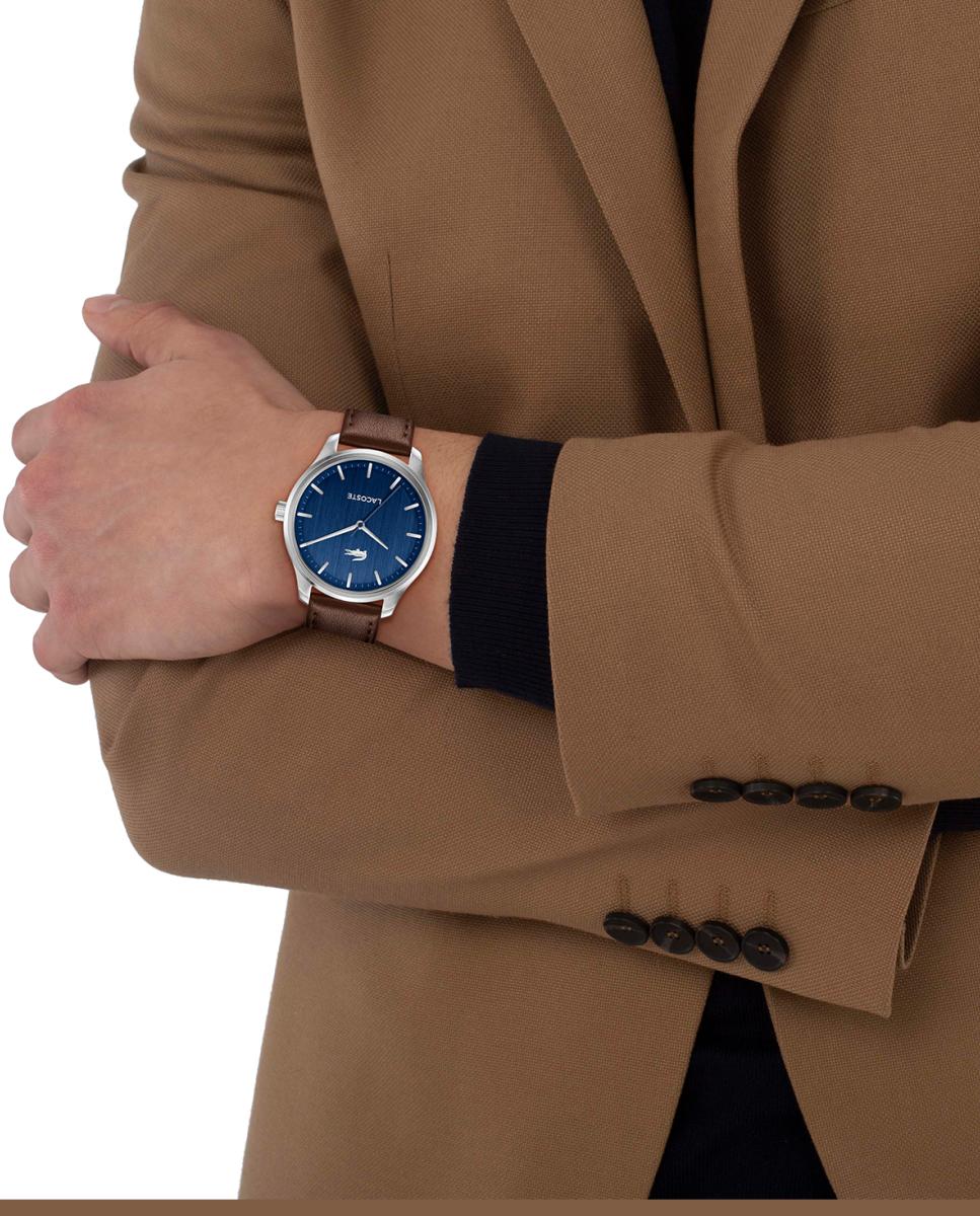 Imagen 4 de Reloj de hombre Lisbon 2011477 de piel marrón - Lacoste - Azul Azul