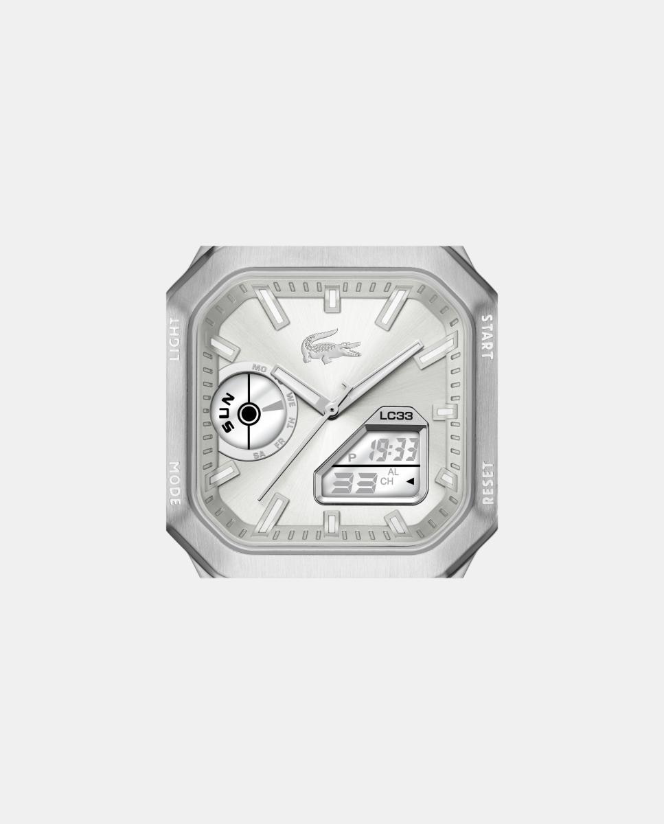 Reloj de hombre analógico-digital LC33 Square 2011531 de acero - Lacoste - Plata Plata-2