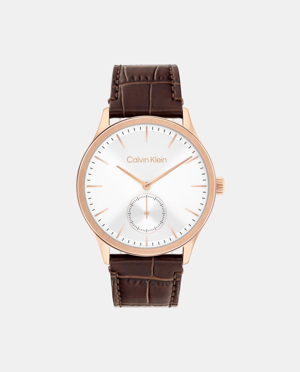 Reloj de hombre CK Tailored 25200553 de piel marrón - Calvin Klein - Blanco Blanco-1