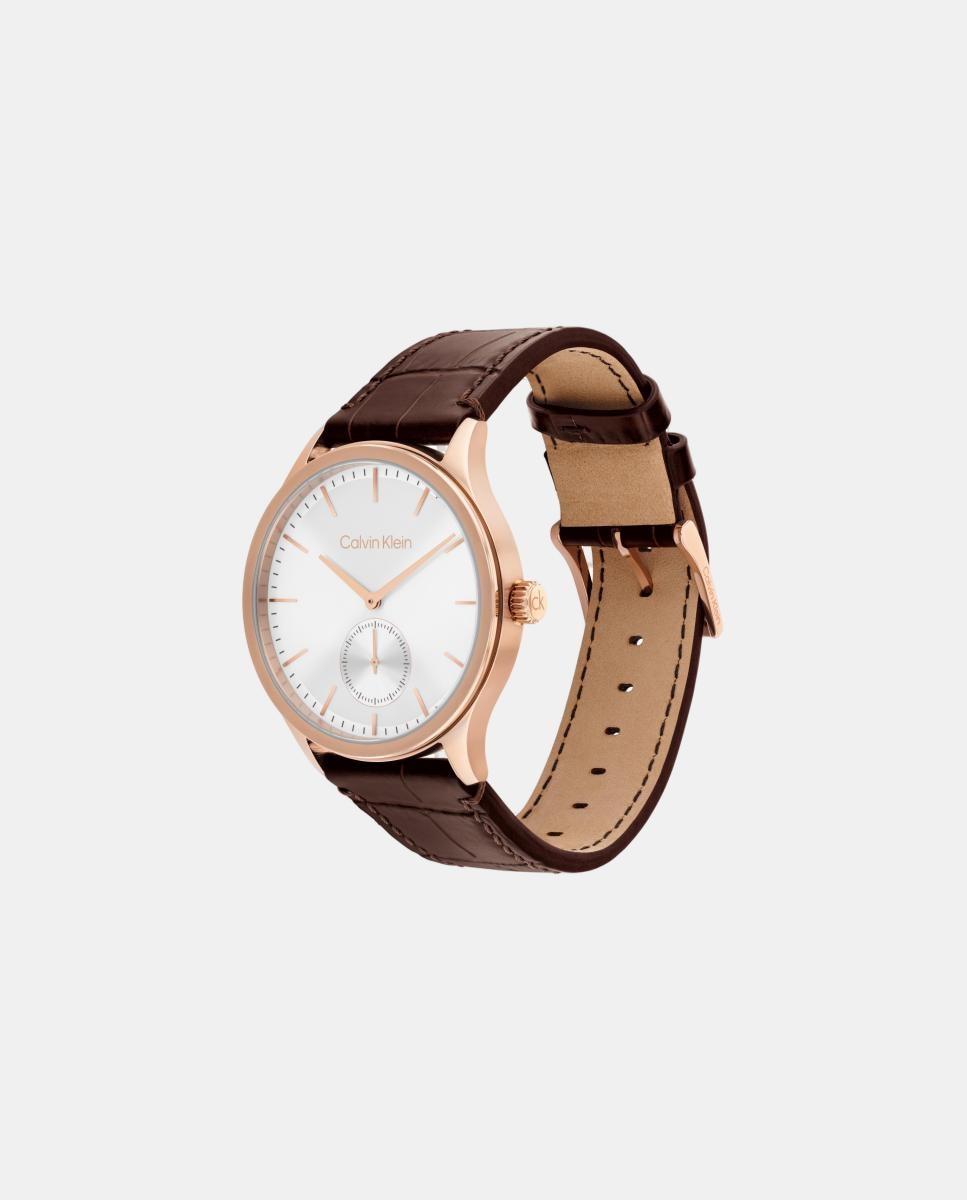 Reloj de hombre CK Tailored 25200553 de piel marrón - Calvin Klein - Blanco Blanco-2