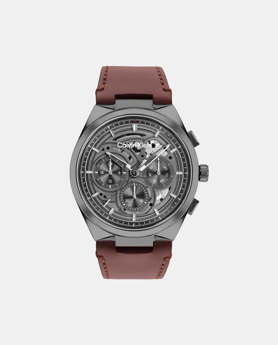 Reloj de hombre Distinguish Skeleton 25200576 de piel - Calvin Klein - Gris Gris-1
