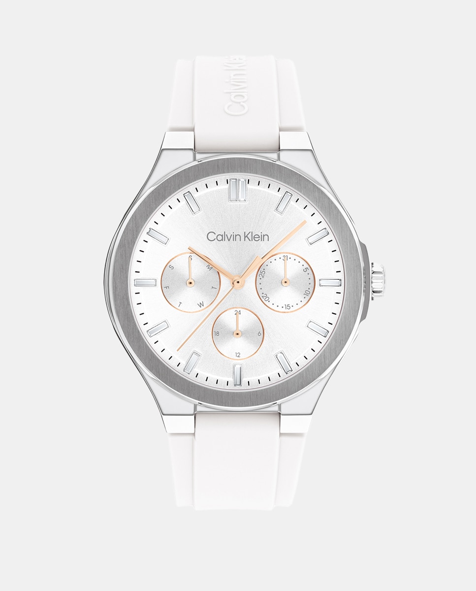 Imagen 0 de Reloj de mujer Vibrancy 25100106 multifunción de silicona blanco Blanco