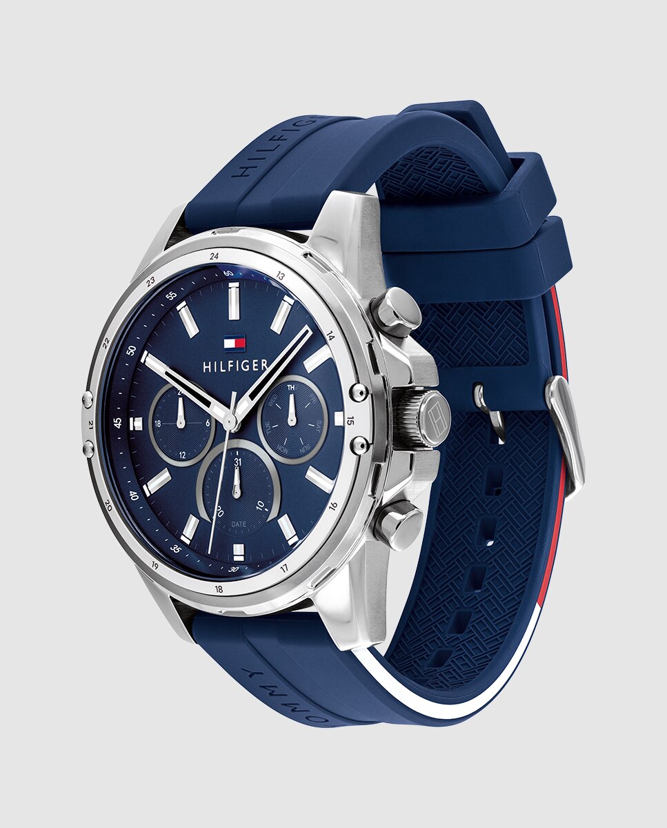 Reloj de hombre Tommy Hilfiger 1791791 multifunción de silicona - Azul Azul-3