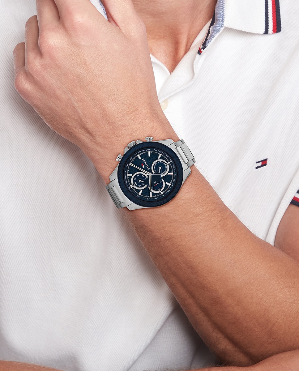 Reloj de hombre Clark 1792080 multifunción de acero - Tommy Hilfiger - Plata Plata-4