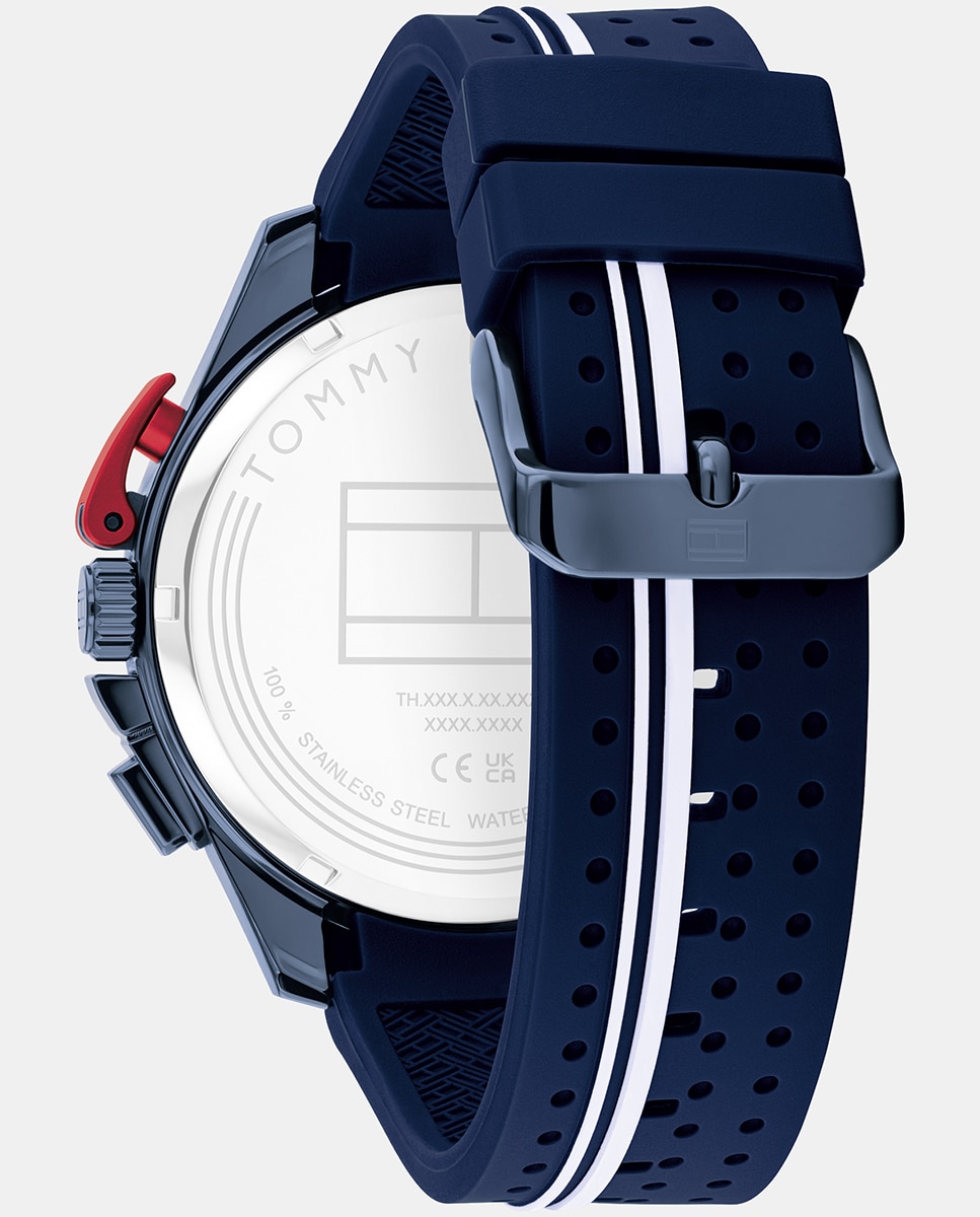 Relógio Bank 1792169 Cronógrafo de Silicone - Azul Azul-3