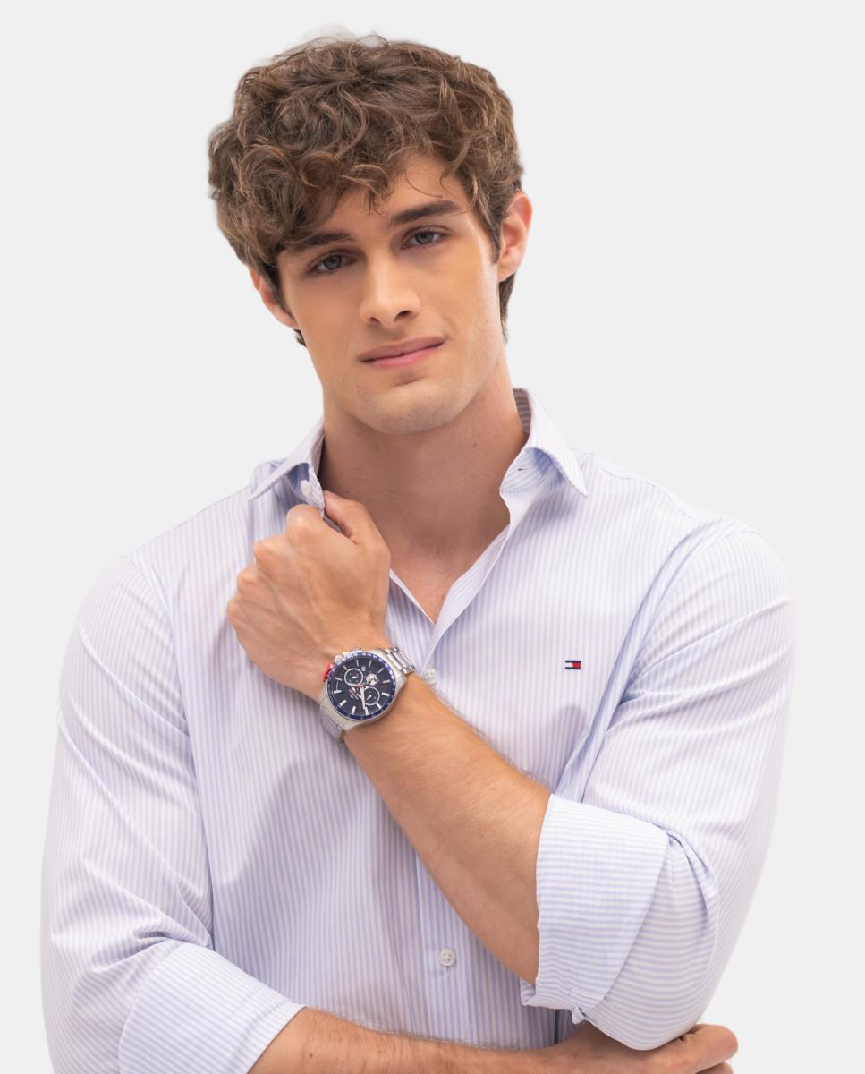 Relógio Bank 1792261 de aço Azul-marinho-4
