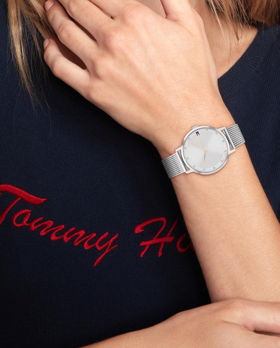 Relógio Pippa 1782665 de Malha de Aço Prata-4