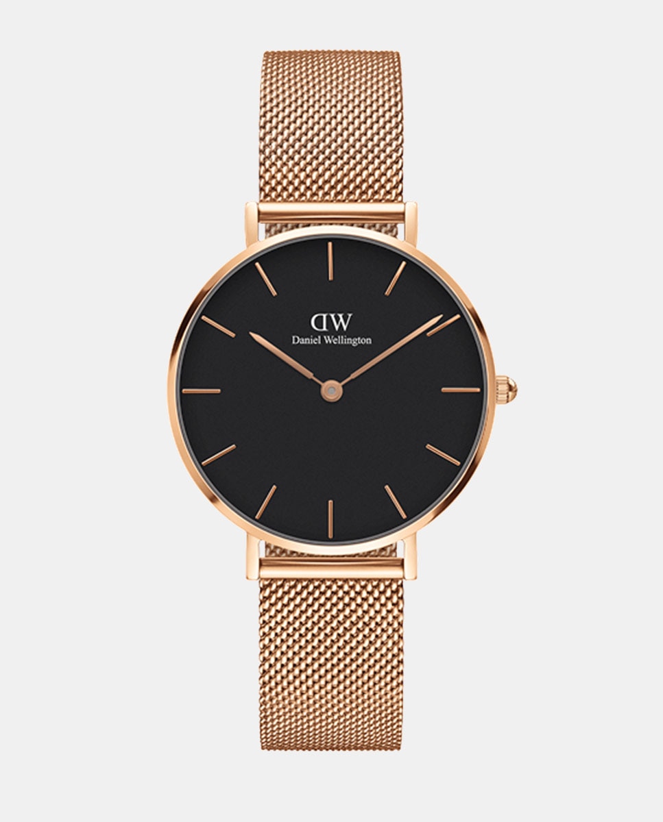 Relógio Petite Mesh DW00100161 de Malha de Aço - Dourado Rosa Rosa-1