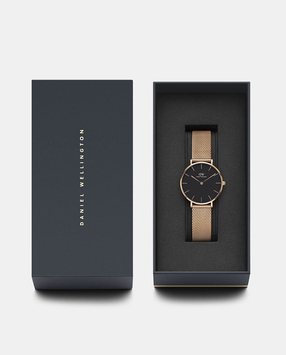 Relógio Petite Mesh DW00100161 de Malha de Aço - Dourado Rosa Rosa-2