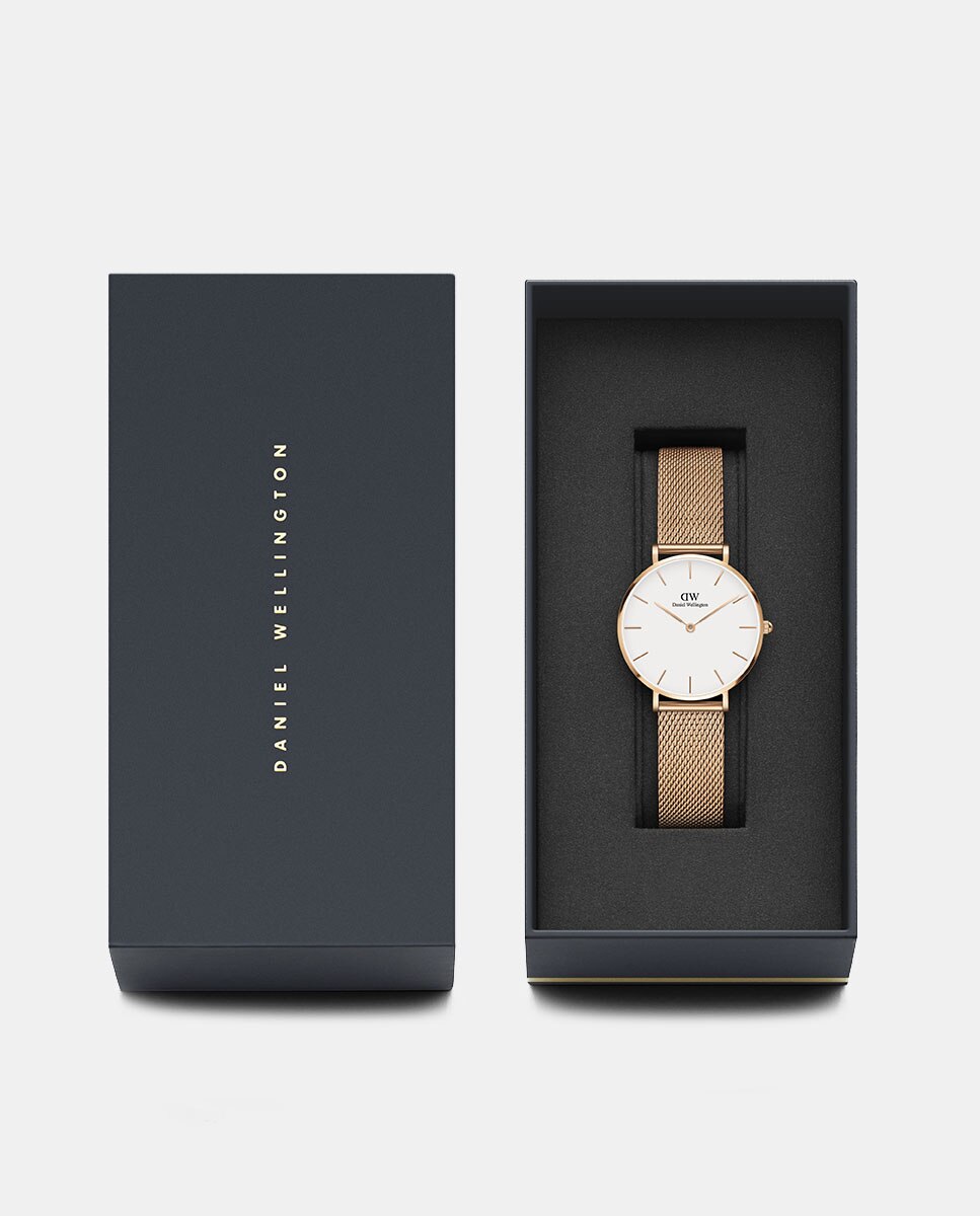 Relógio Petite Mesh DW00100163 de Malha de Aço - Dourado Rosa Rosa-2