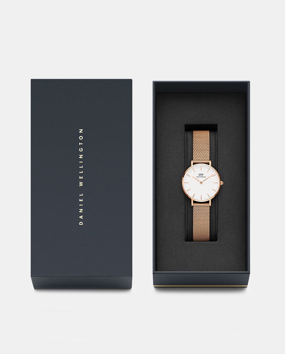Relógio Petite Mesh DW00100219 de Malha de Aço - Dourado Rosa Rosa-2
