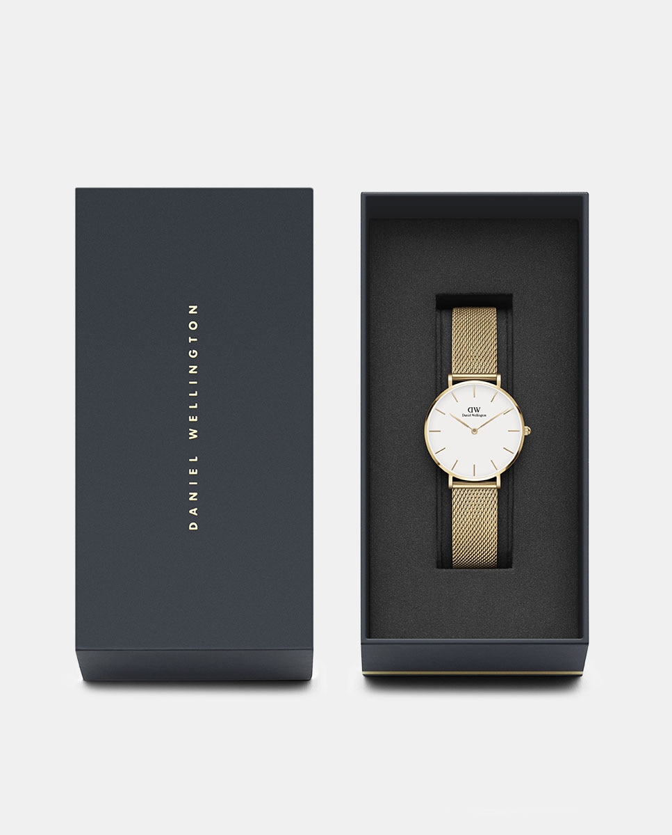 Relógio Petite Mesh DW00100348 de Malha de Aço - Dourado Ouro-2