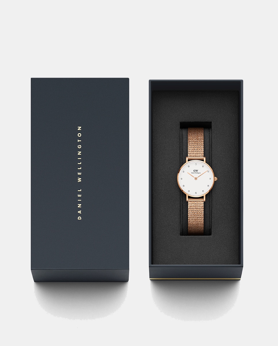 Relógio Petite-Lumine Pressed DW00100528 de Malha de Aço - Rosa Rosa-2