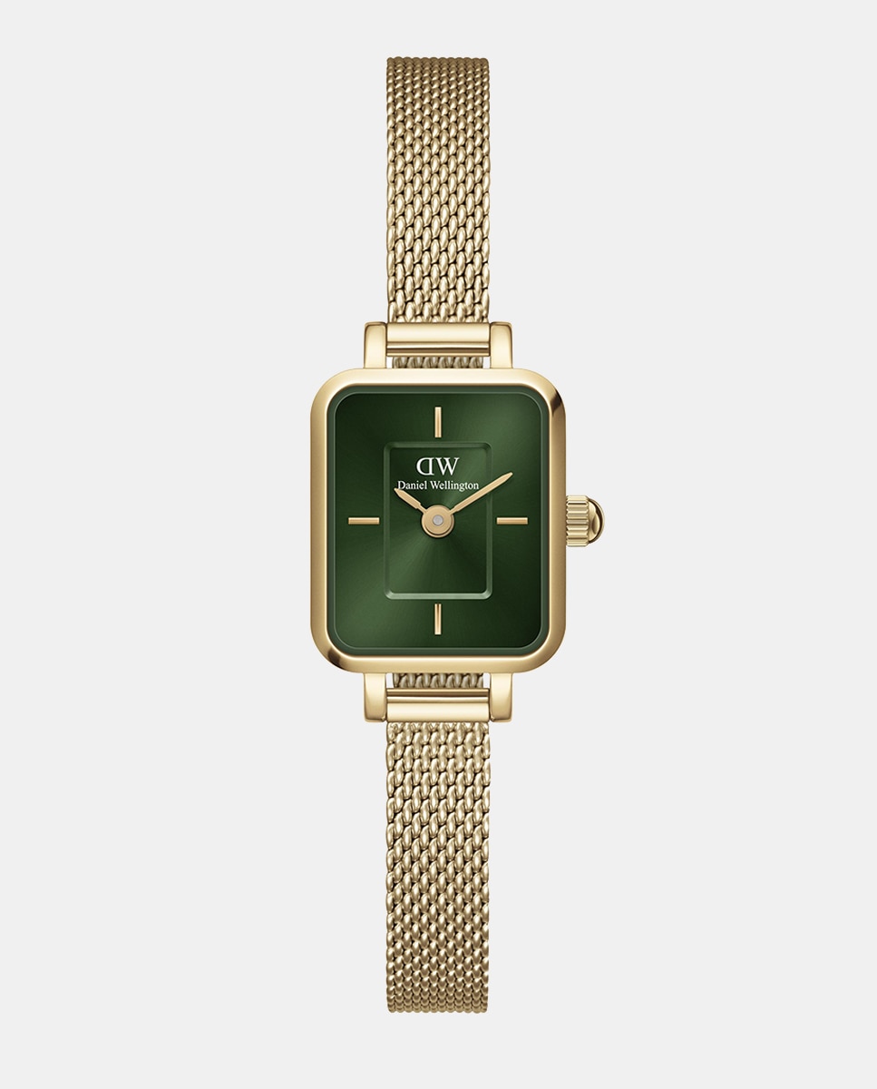 Imagem 0 de Relógio Quadrado Mini Evergold DW00100653 de Malha de Aço - Dourado