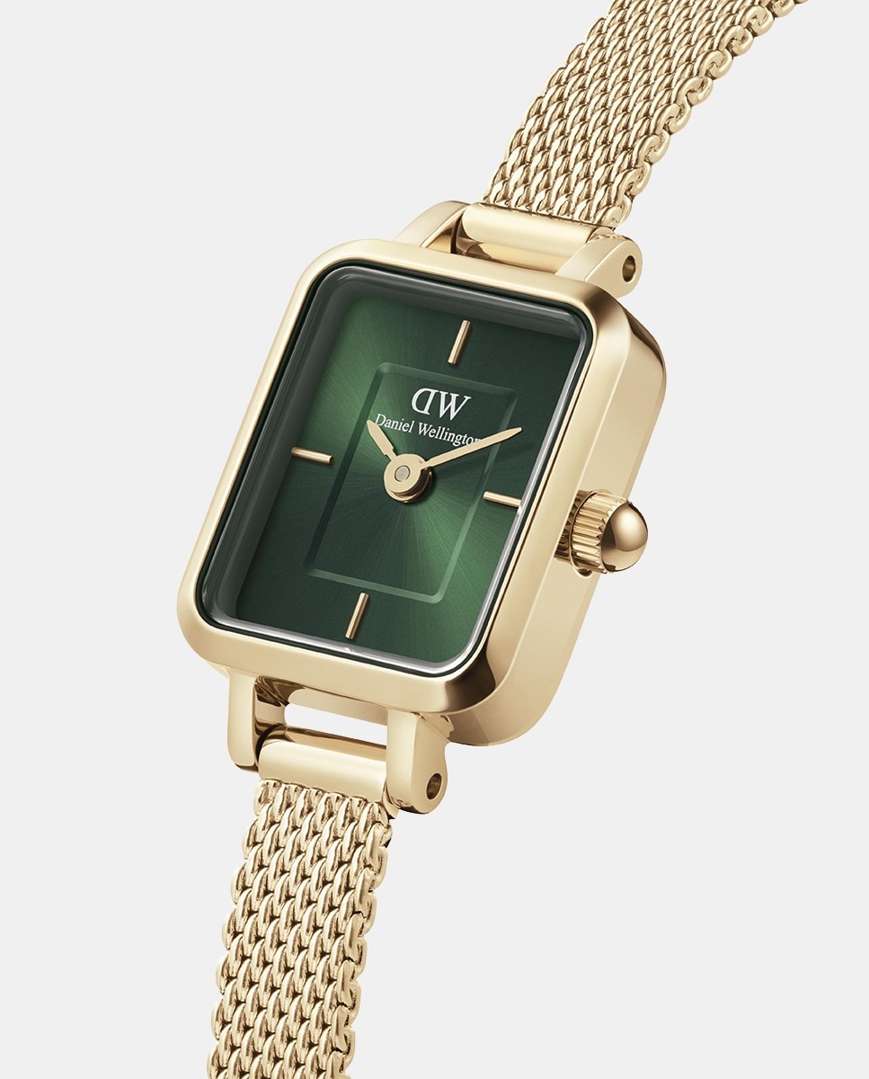 Relógio Quadrado Mini Evergold DW00100653 de Malha de Aço - Dourado Ouro-3