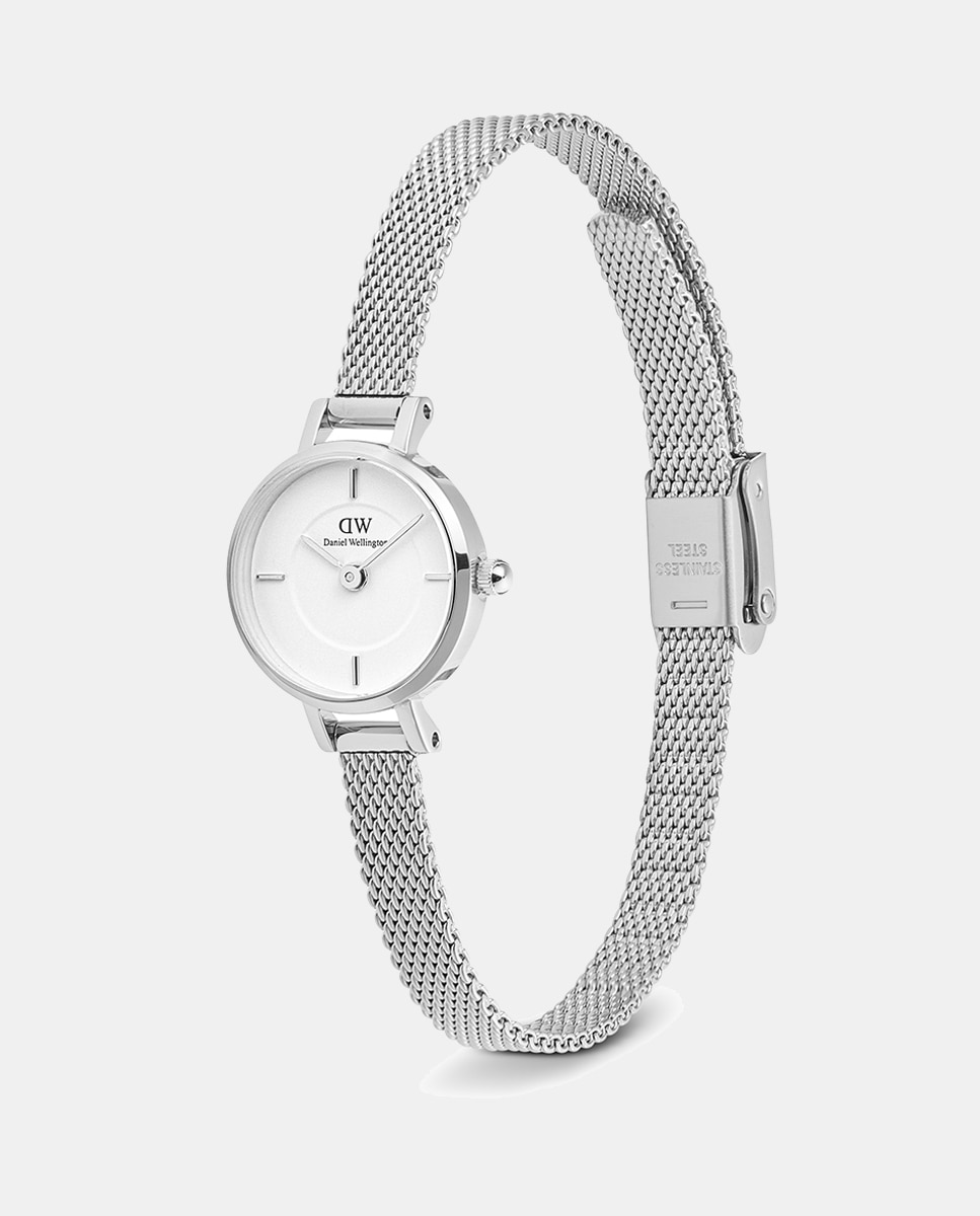 Relógio Petit Mini DW00100746 de Malha de Aço Prata-4