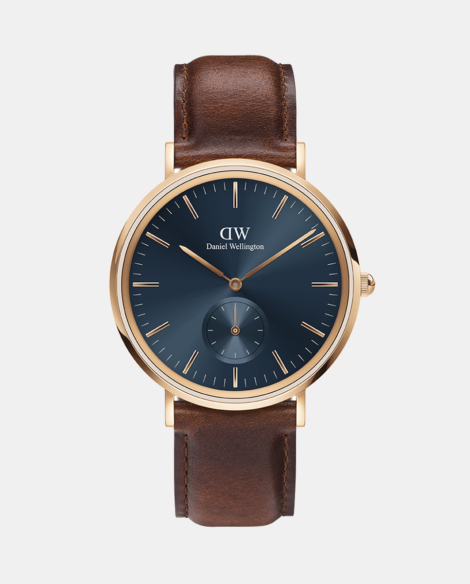 Reloj de hombre Classic MultiEye DW00100708 de piel marrón