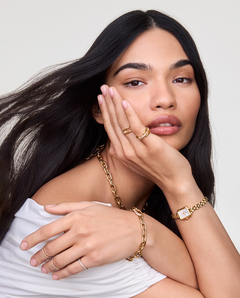 Reloj de mujer Petit Mini Quadro Arch DW00100850 de acero dorado - Daniel Wellington - Blanco Blanco-5