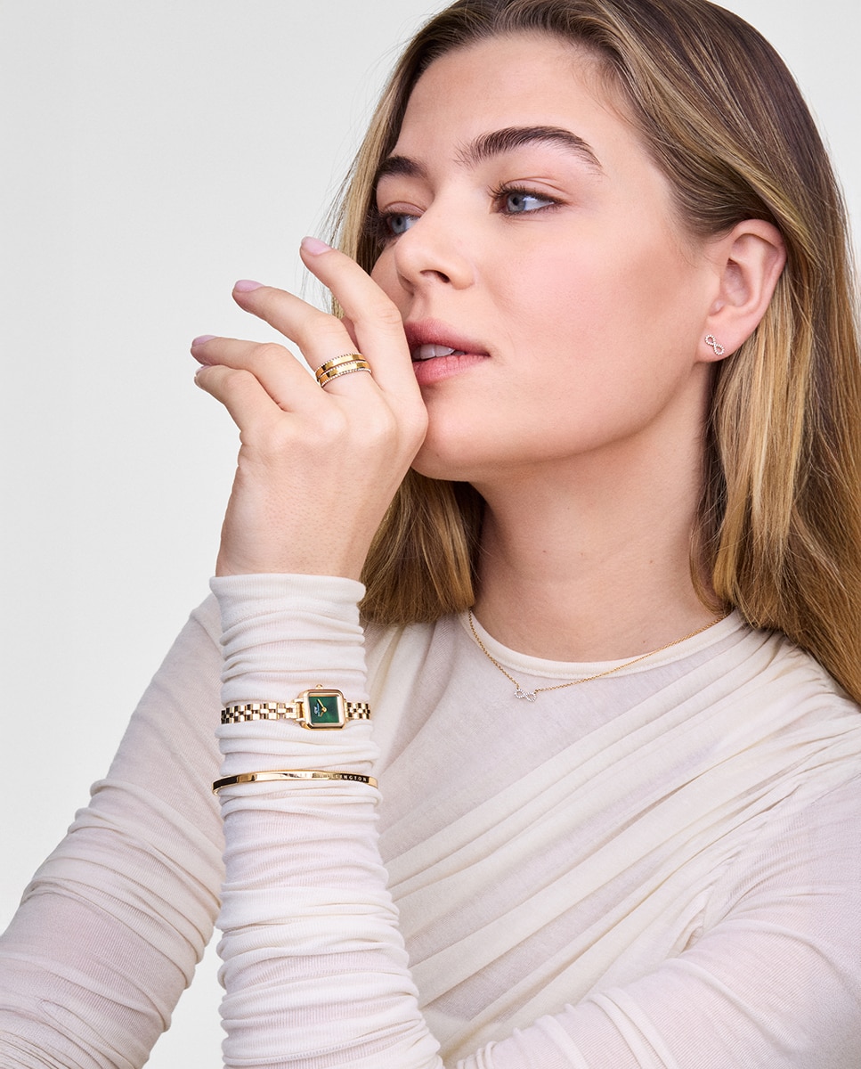 Reloj de mujer Petit Mini Quadro Arch DW00100852 de acero dorado - Daniel Wellington - Verde Verde-5