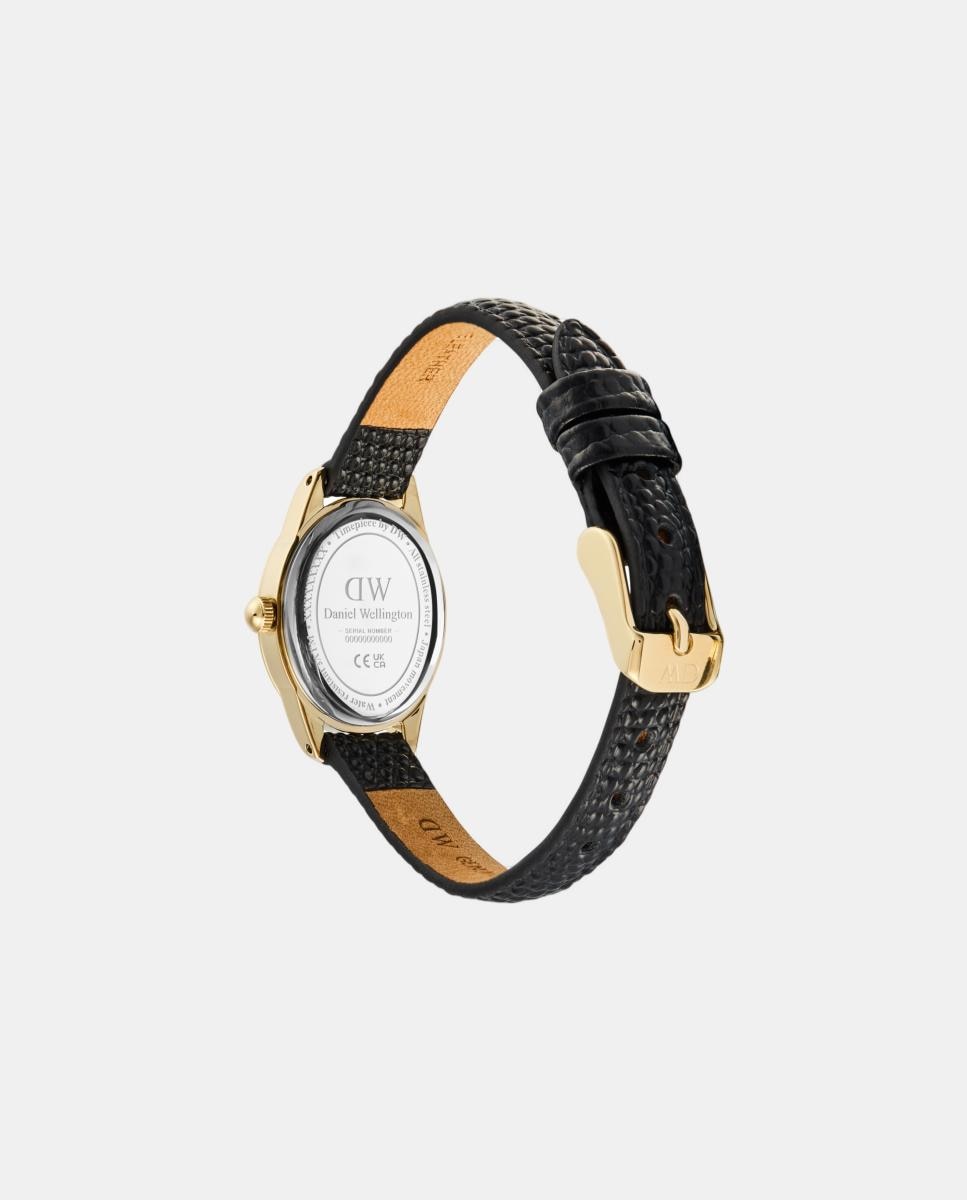 Relógio Ophelia Mini DW00100890 em pele preta Branco-3