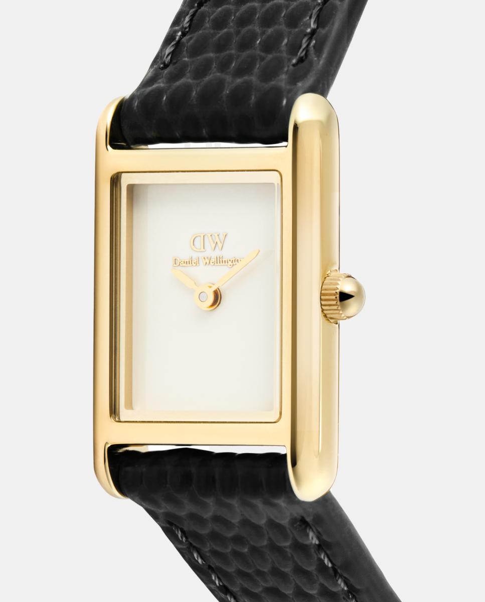 Relógio Bound Mini DW00100903 em pele preta Branco-2