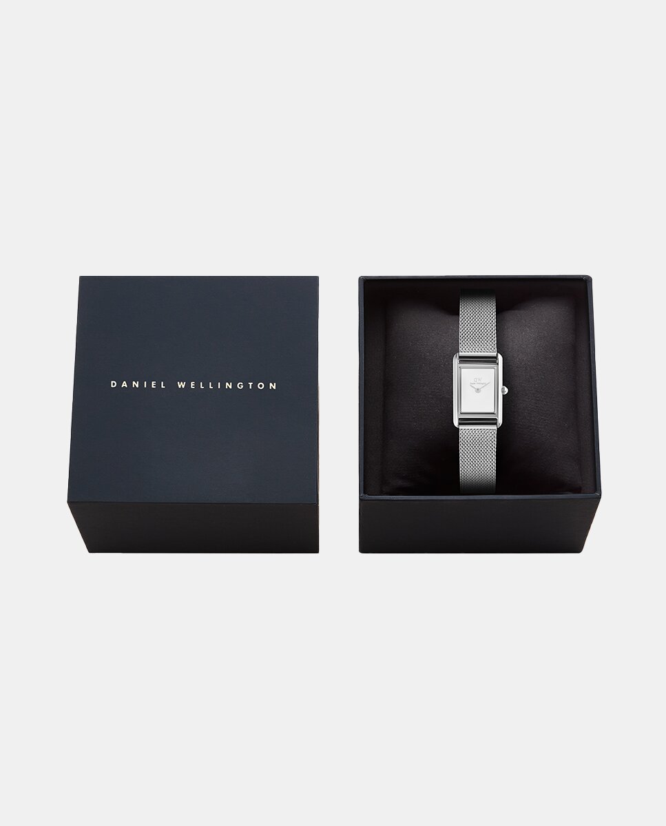 Relógio Bound Mini DW00100927 em malha de aço Branco-5