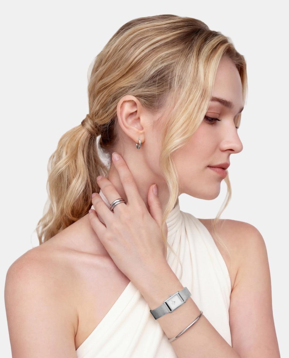 Relógio Bound Mini DW00100927 em malha de aço Branco-6