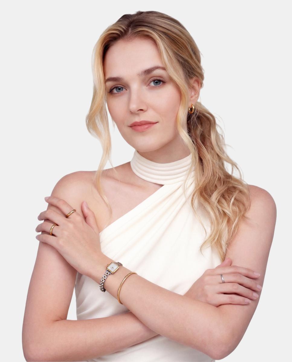 Imagen 4 de Reloj de mujer Quadro Mini DW00100925 de acero bicolor - Daniel Wellington - Blanco Blanco