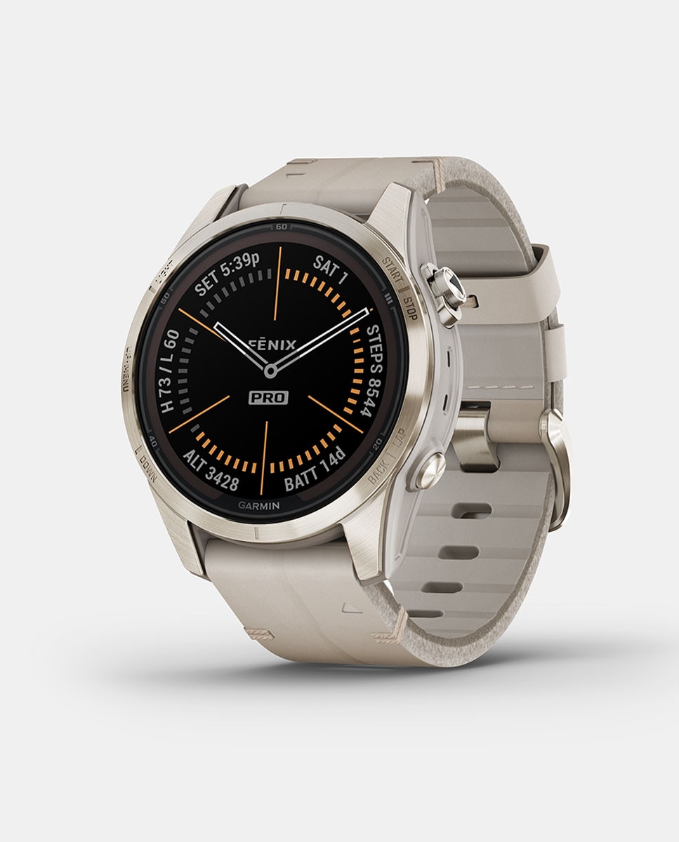 Smartwatch Fenix 7 Pro Solar em Pele - Castanho Castanho-1