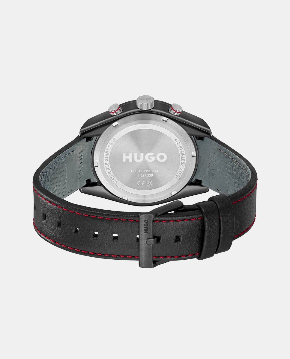 Reloj de hombre Fast 1530370 multifunción de piel - Hugo - Negro Negro-2