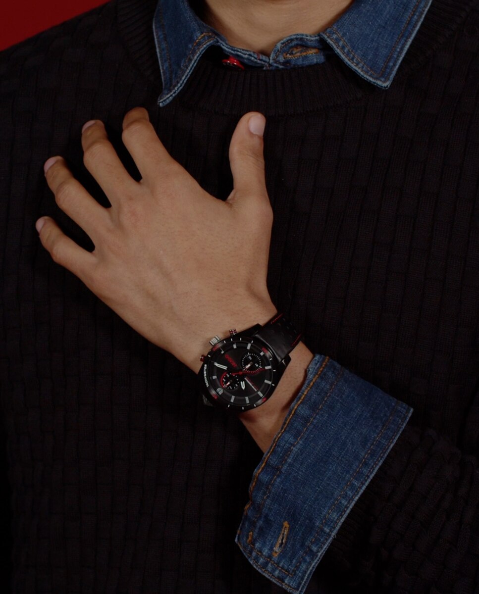 Reloj de hombre Fast 1530370 multifunción de piel - Hugo - Negro Negro-5