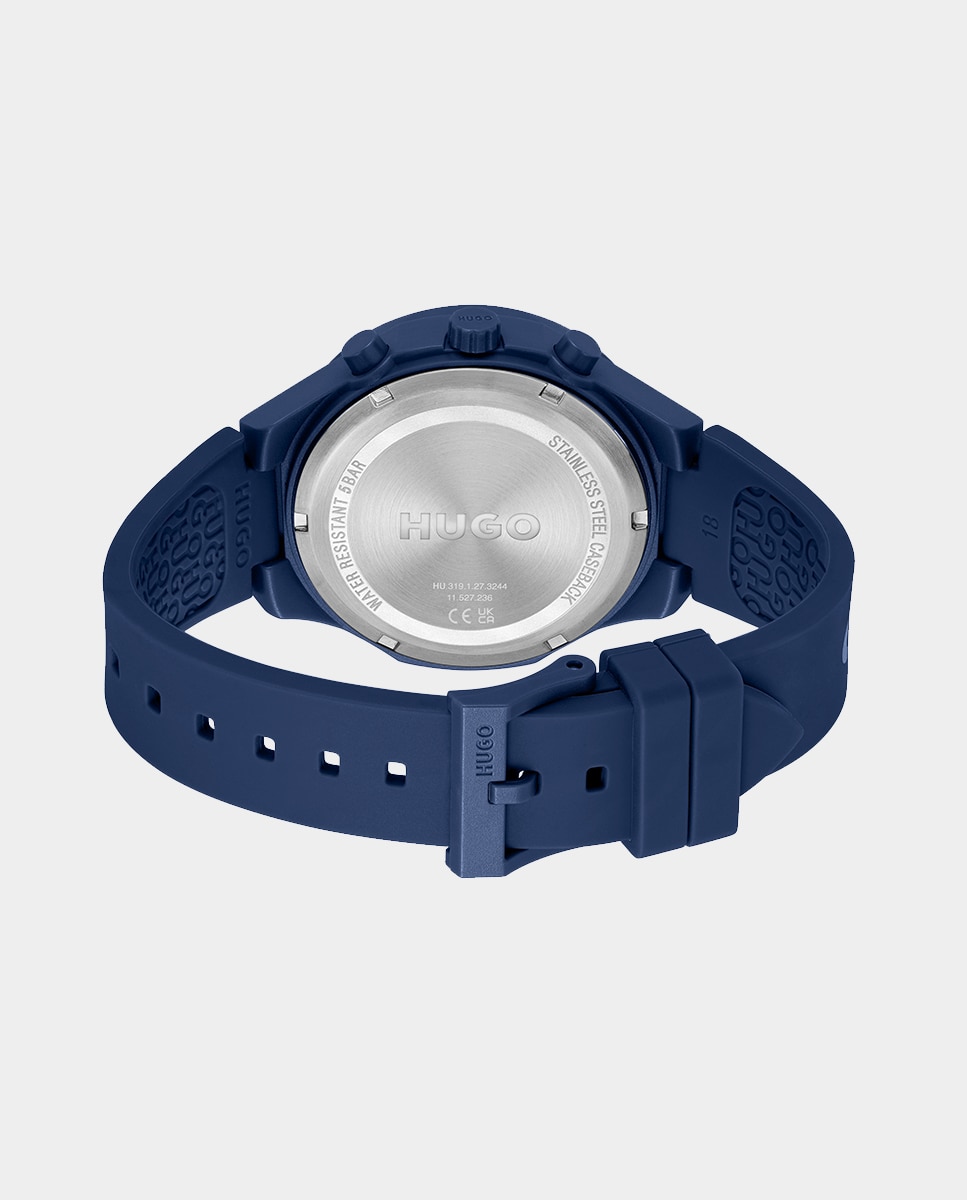 Reloj de hombreLit Multi 1530404 multifunción de silicona - Hugo - Azul Azul-3