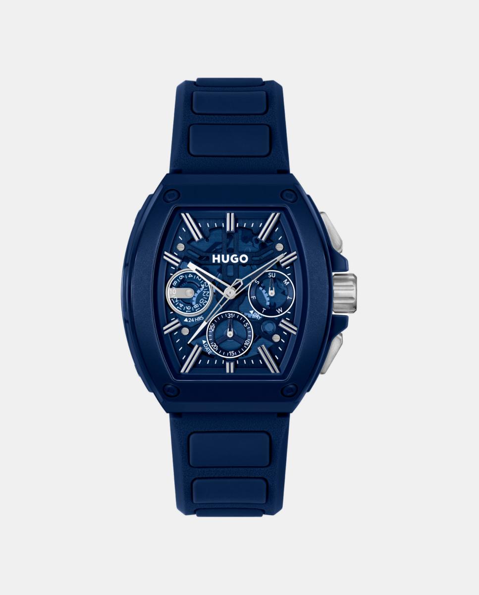Imagen 0 de Reloj de hombre Hugo ID Skeleton 1530443 de silicona azul Azul
