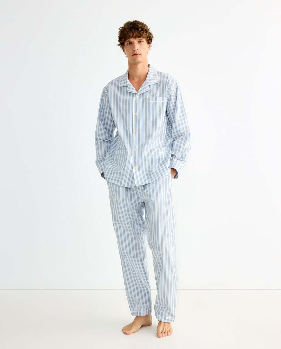 Pijama hombre algodón Blanco-1