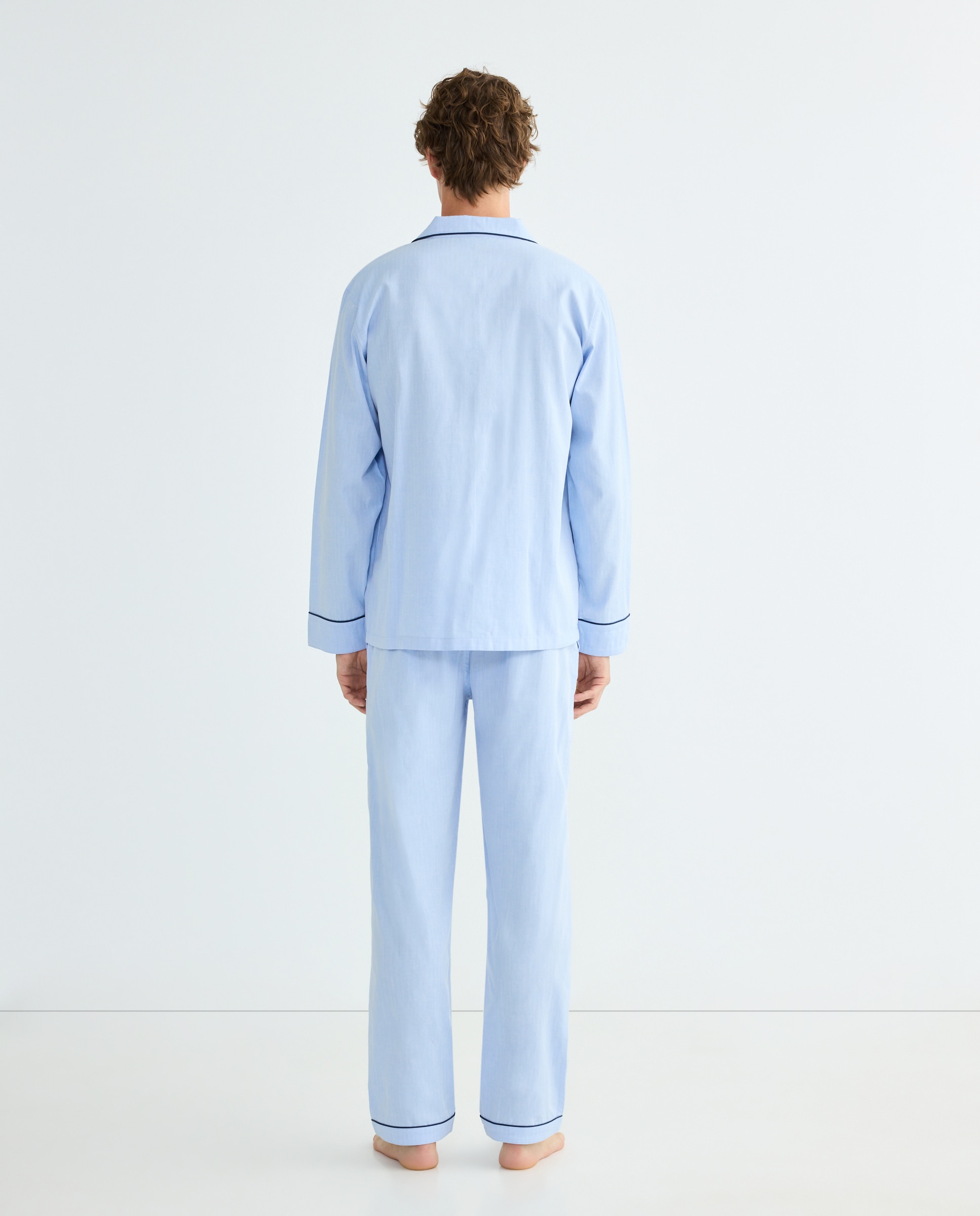 Pijama hombre algodón Azul claro-2