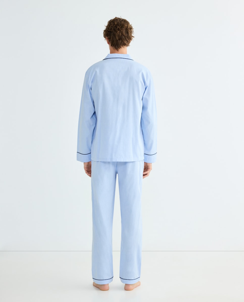 Pijama hombre algodón Azul claro-2