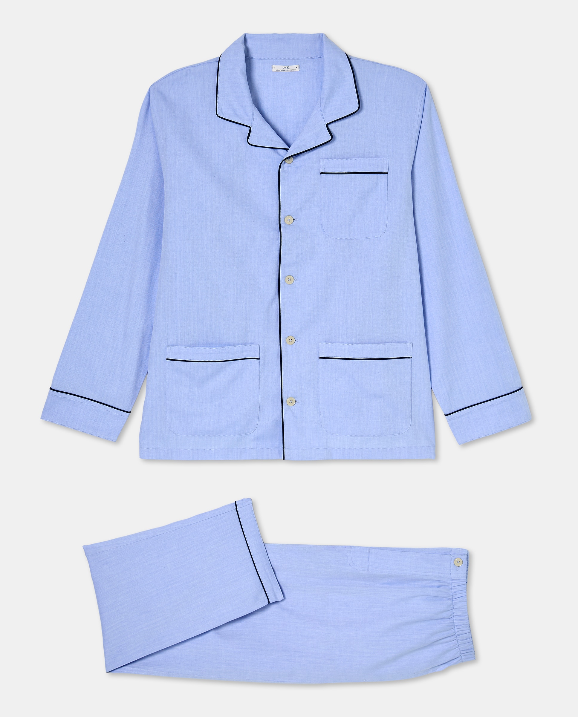 Pijama hombre algodón Azul claro-3