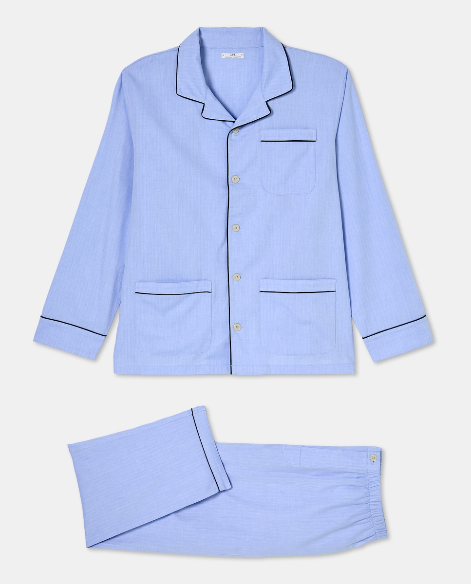 Pijama hombre algodón Azul claro-3