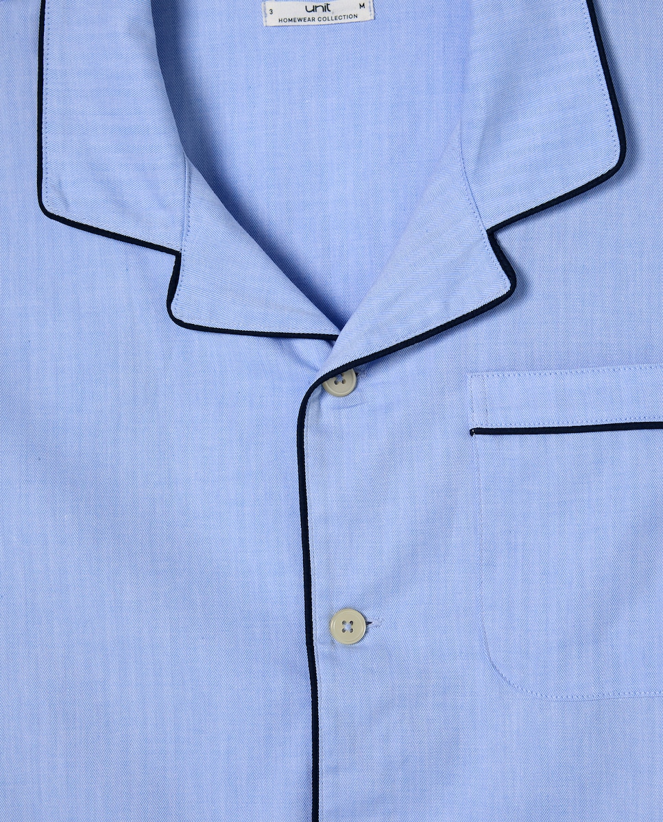 Pijama hombre algodón Azul claro-4