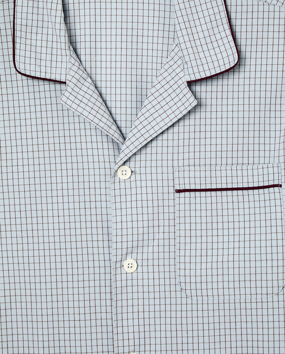 Pijama de hombre algodón Azul claro-4