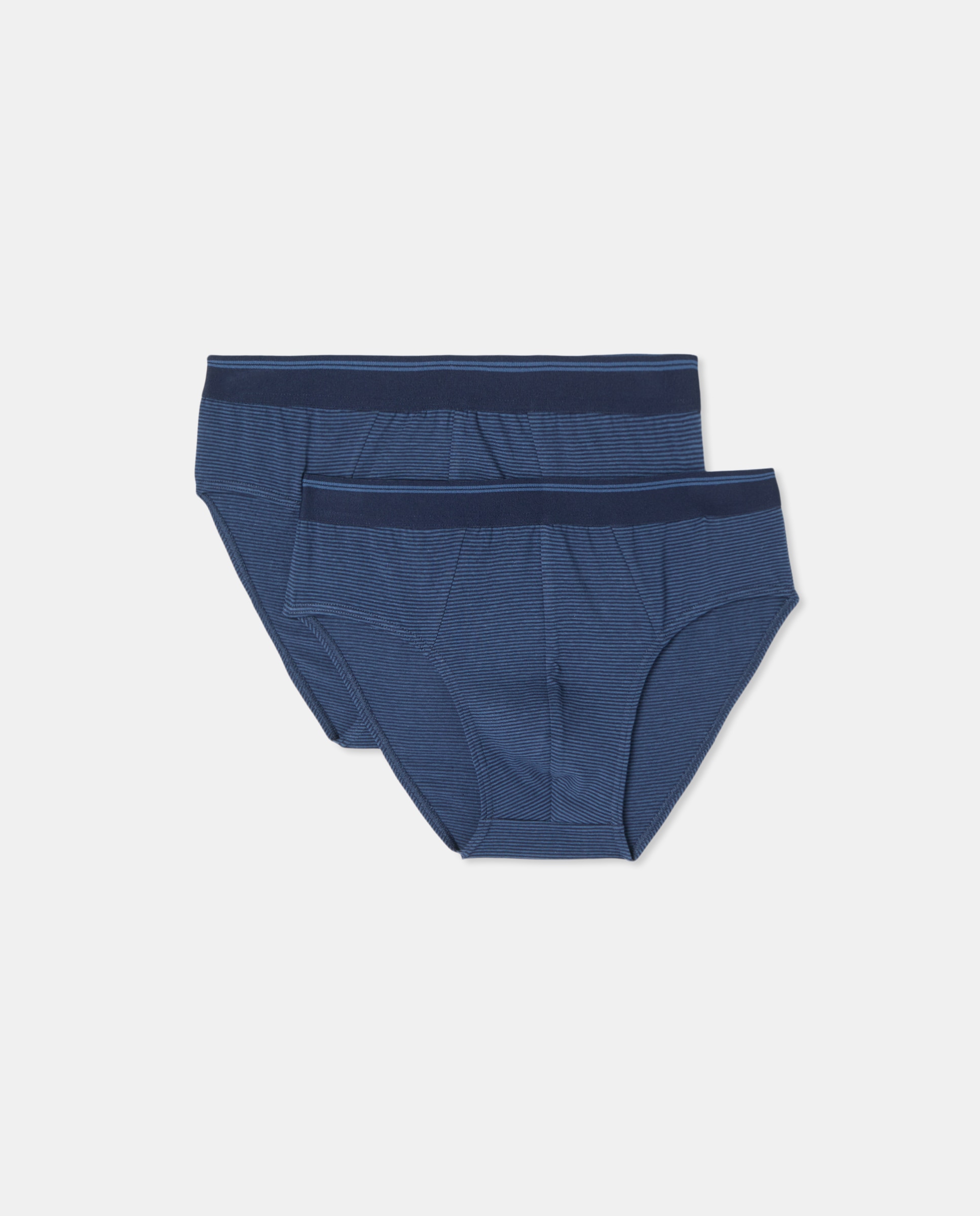Pack 2 slips con rayas tejidas de hombre Azul-3