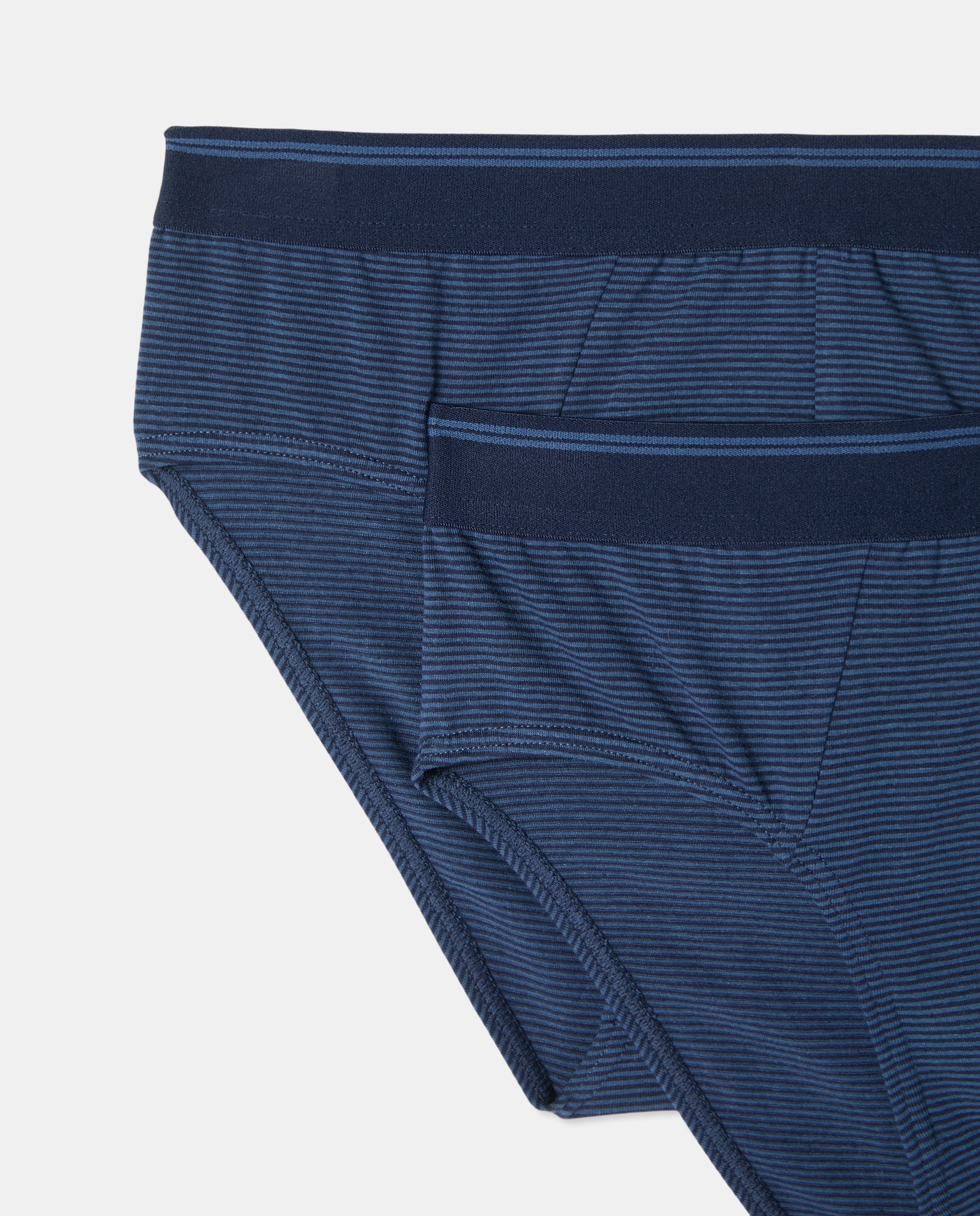 Pack 2 slips con rayas tejidas de hombre Azul-4