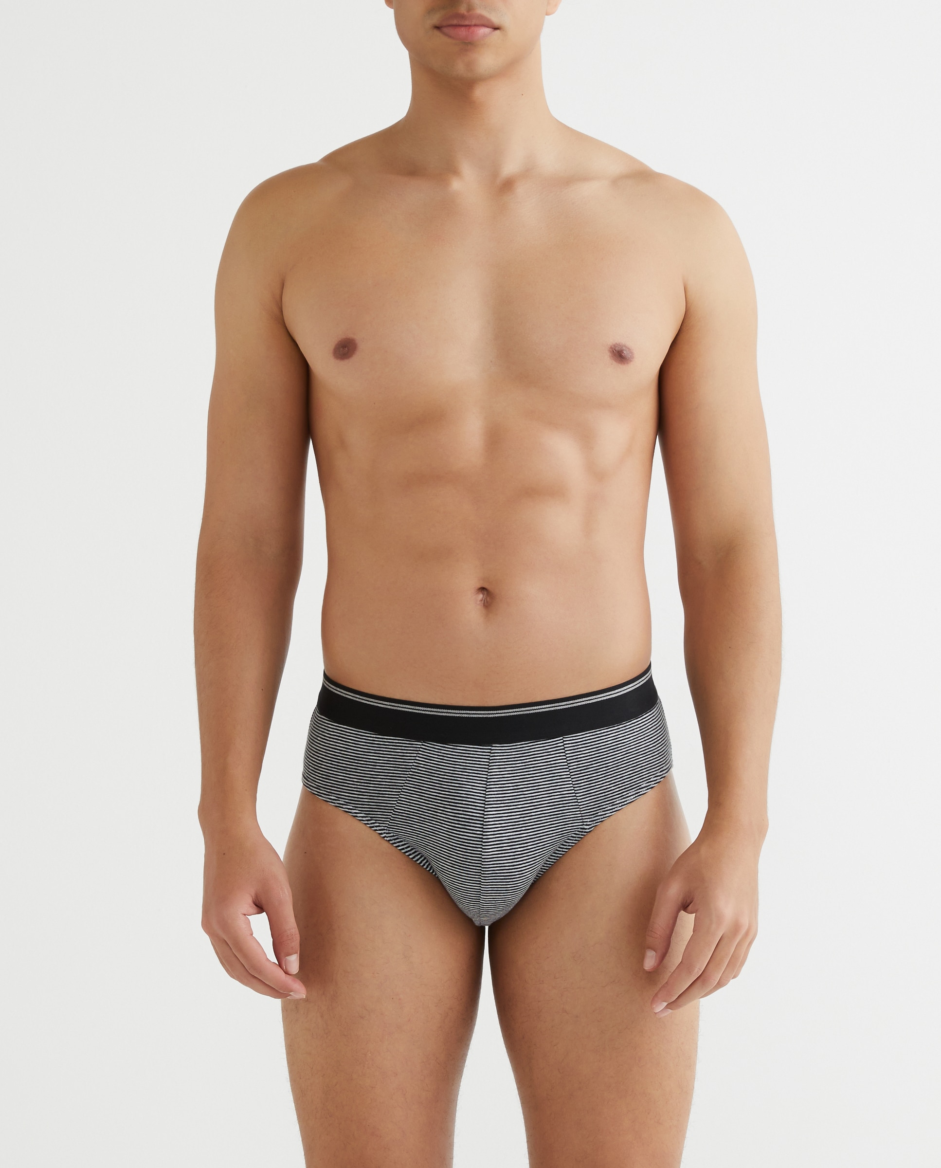 Pack 2 slips con rayas tejidas de hombre Negro-1