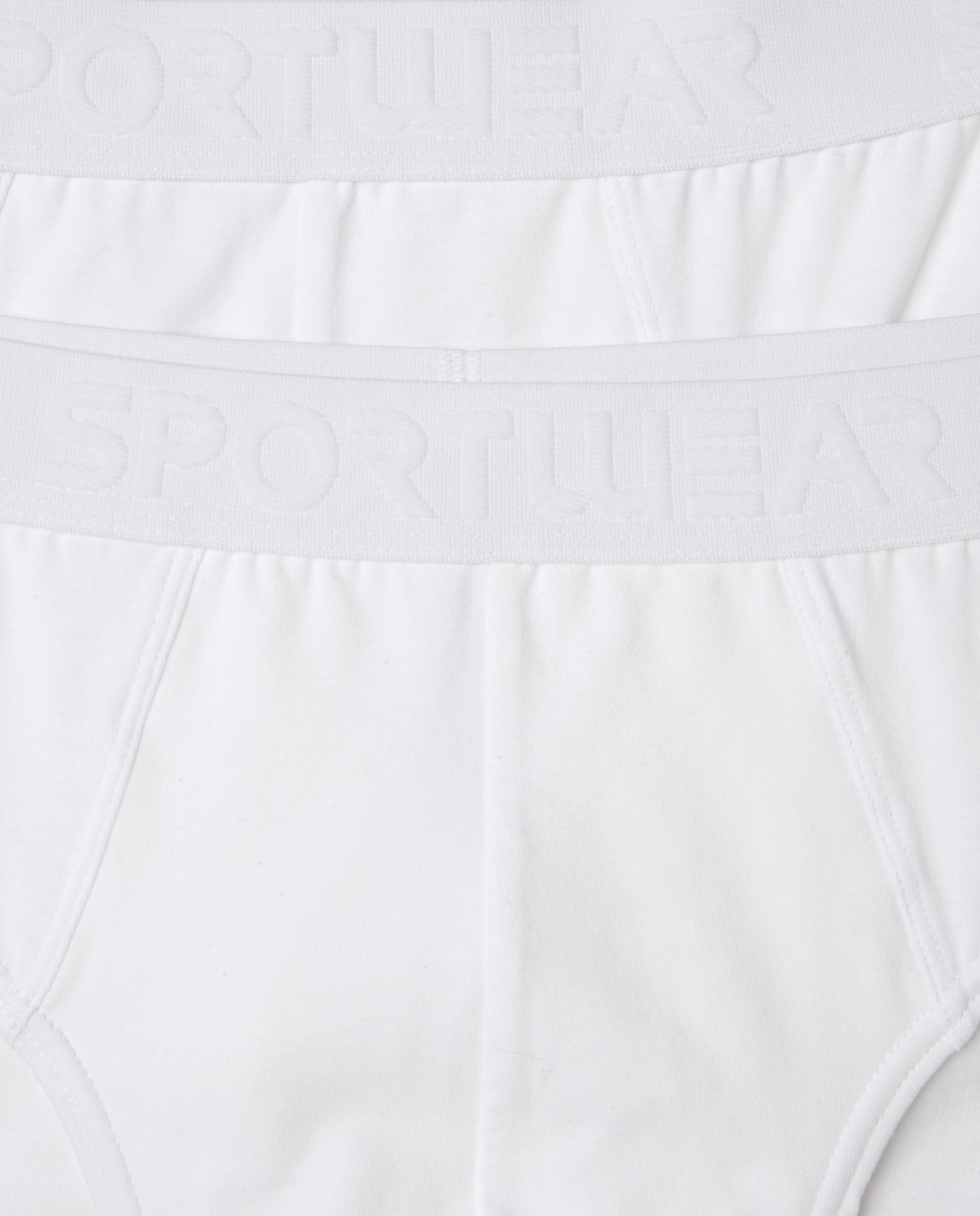 Pack 2 slips liso goma vista de hombre Blanco-4
