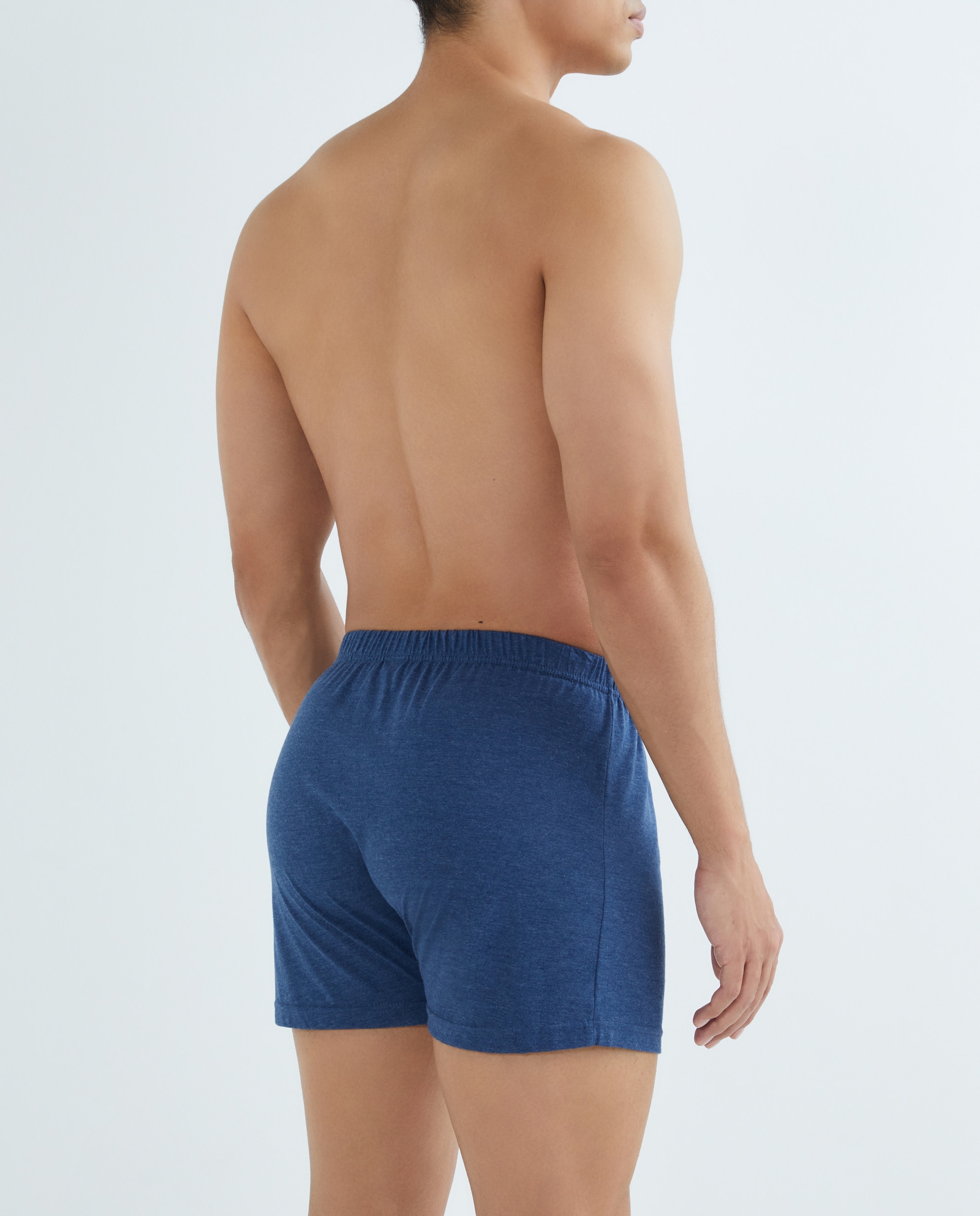 Pack 2 bóxers liso con bragueta de hombre Azul-2