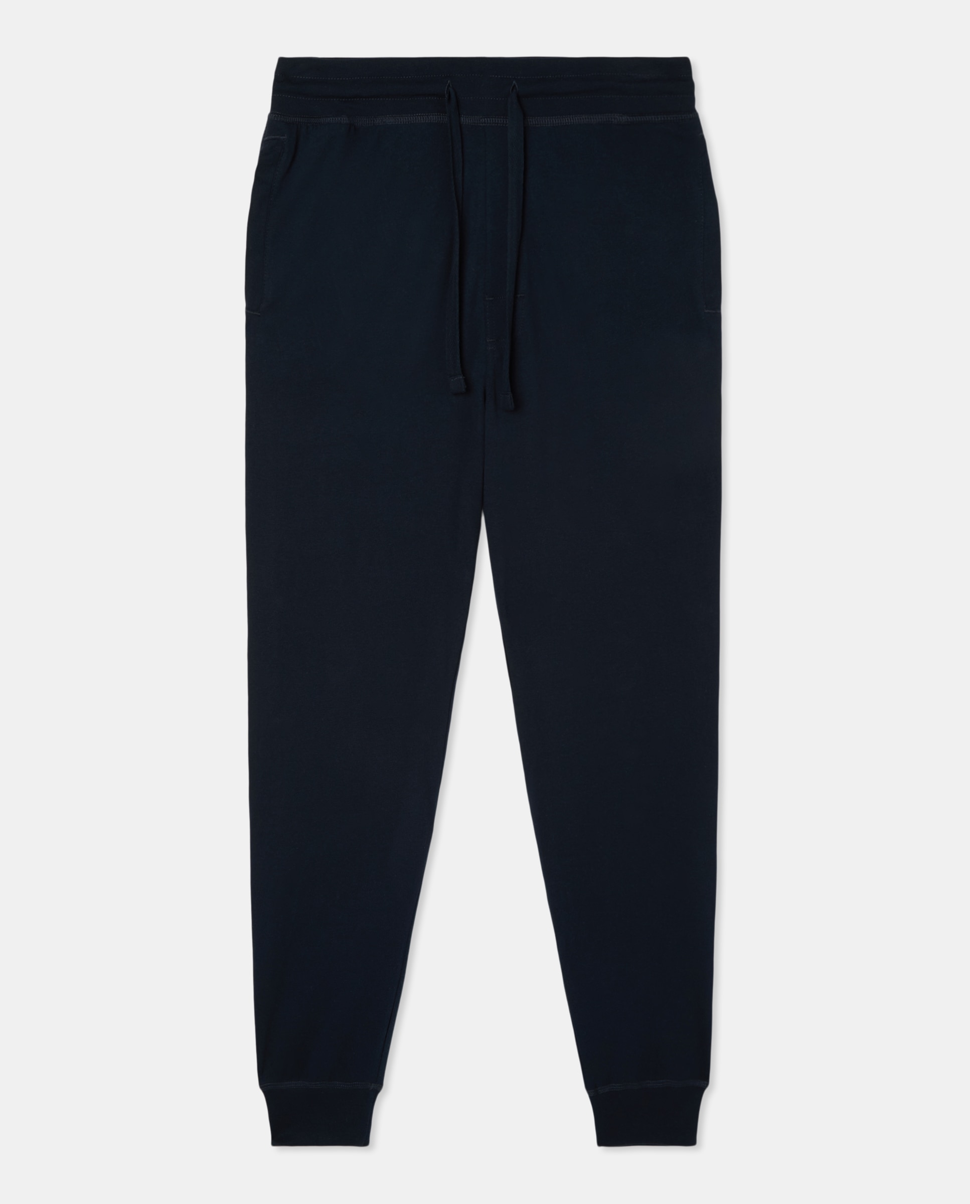 Pantalón punto hombre algodón con puño Azul marino-4