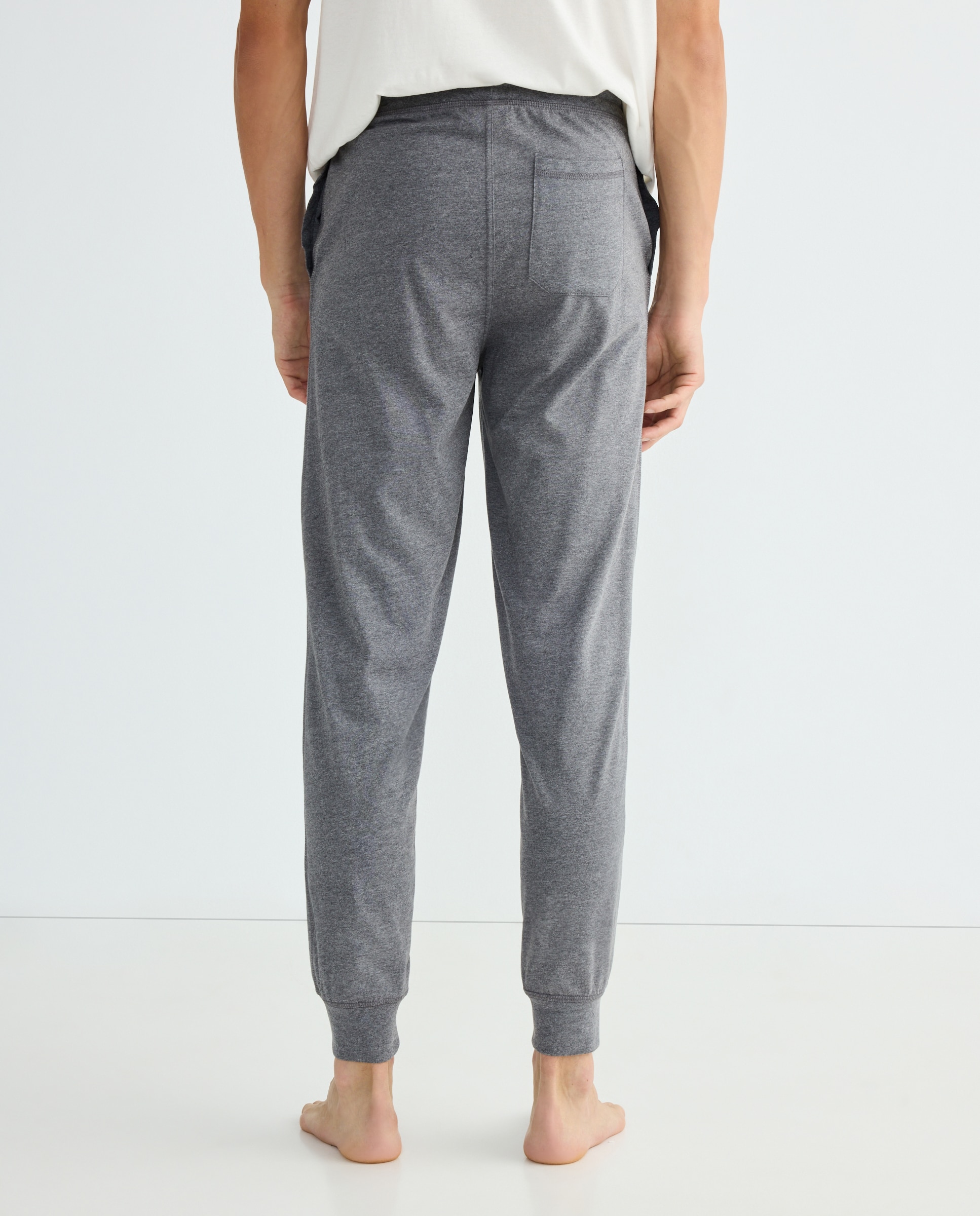 Pantalón punto hombre algodón con puño 820 Gris medio-3