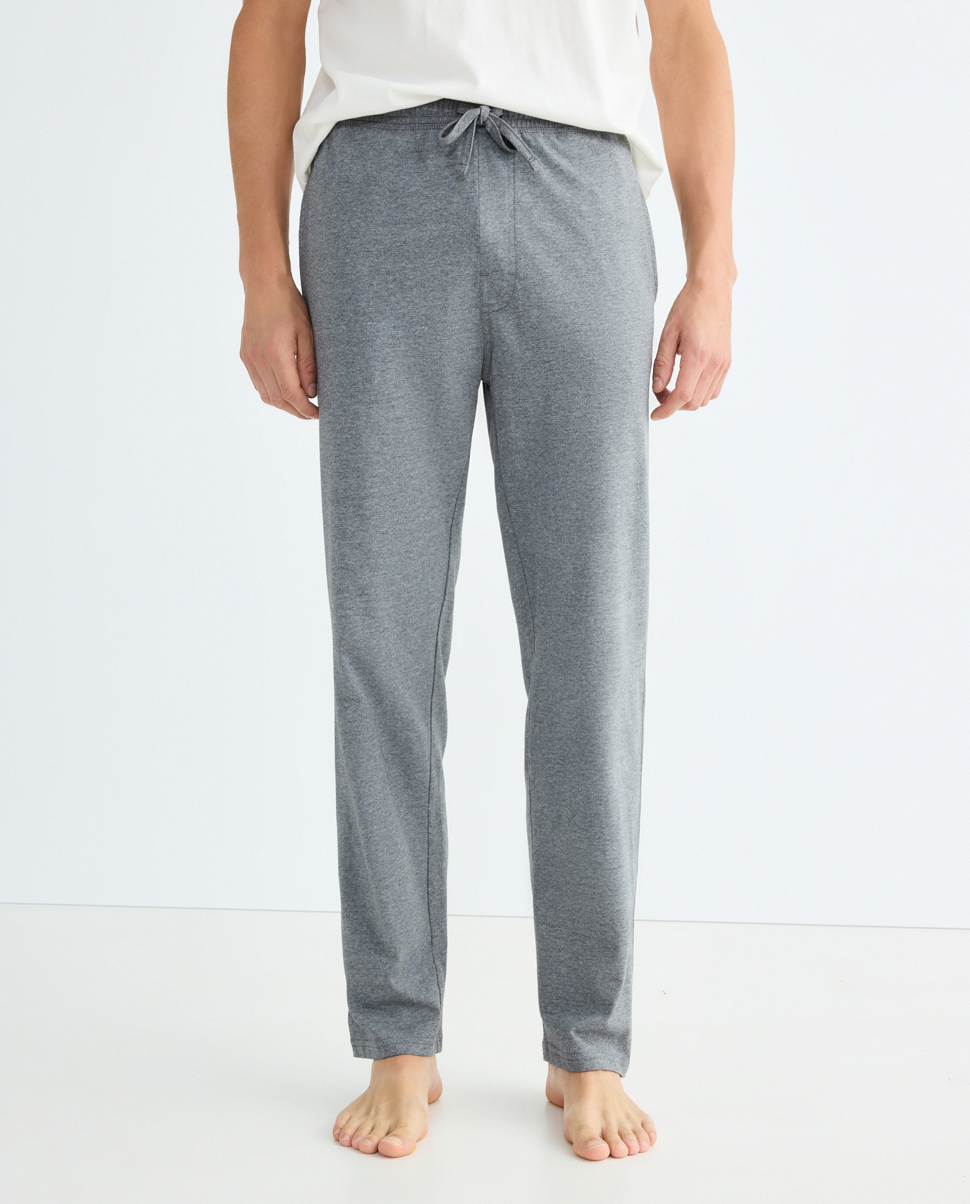 Pantalón punto hombre algodón sin puño 820 Gris medio-2